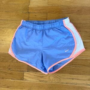 Nike Tempo Girls Dri-FIT Running Shorts Blue Pink Mesh Trim Athletic Youth M
